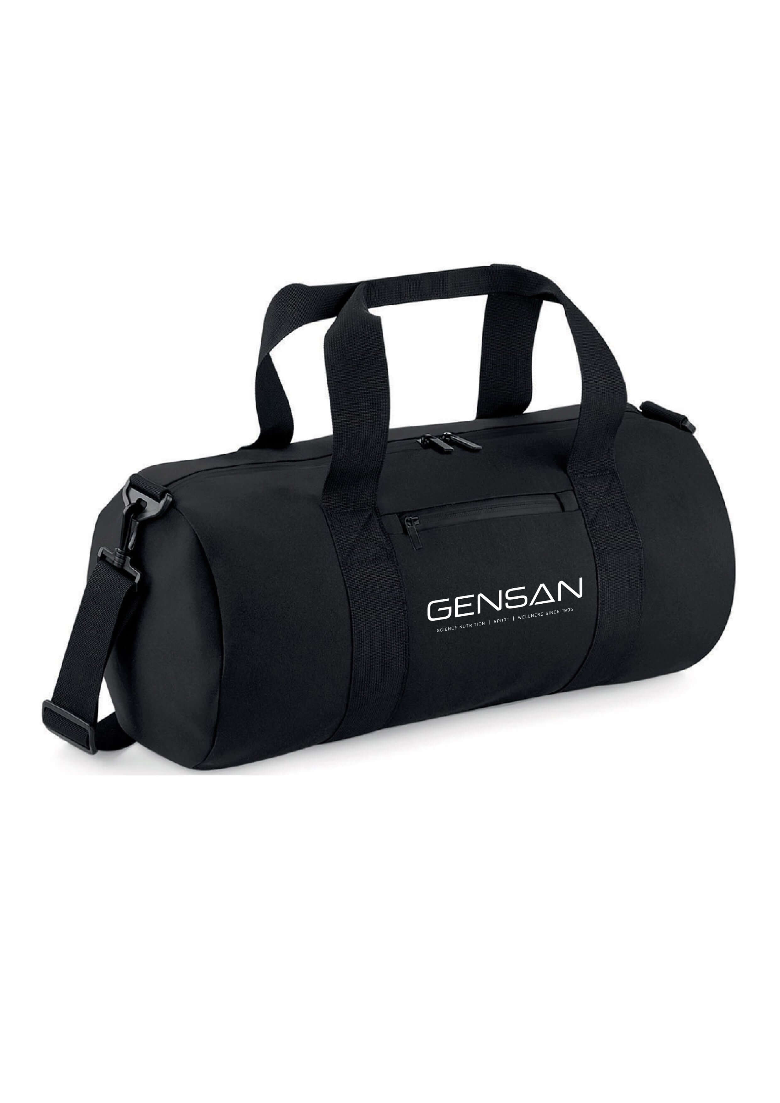 Borsa nera con logo Gensan bianco